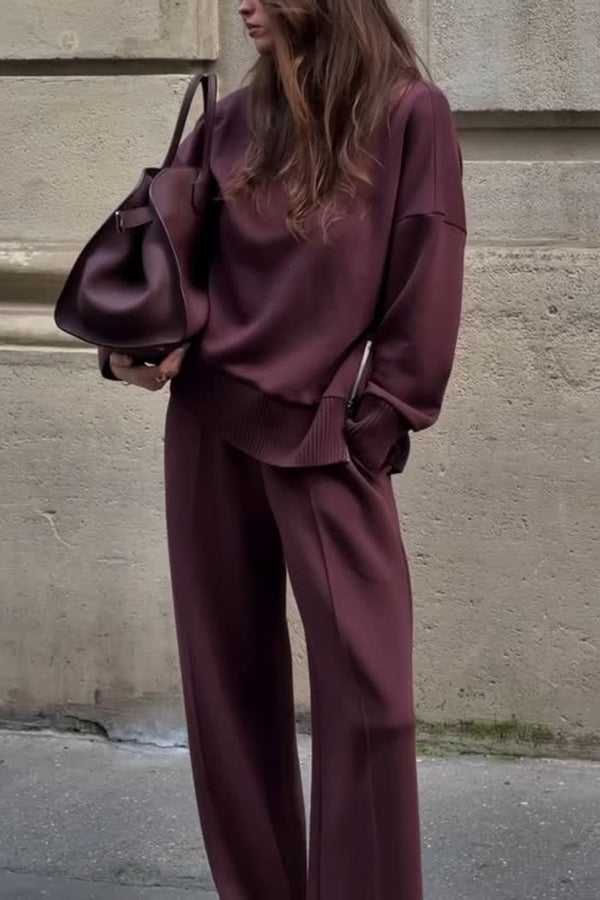 Echoarchiv | Bequemes Damen Satz mit Strukturiertem SwEchoarchivtshirt und Hose