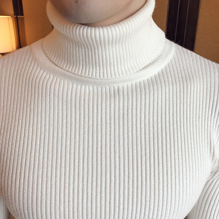 Herren Stehkragenpullover aus feinem Rippstrick Echoarchiv