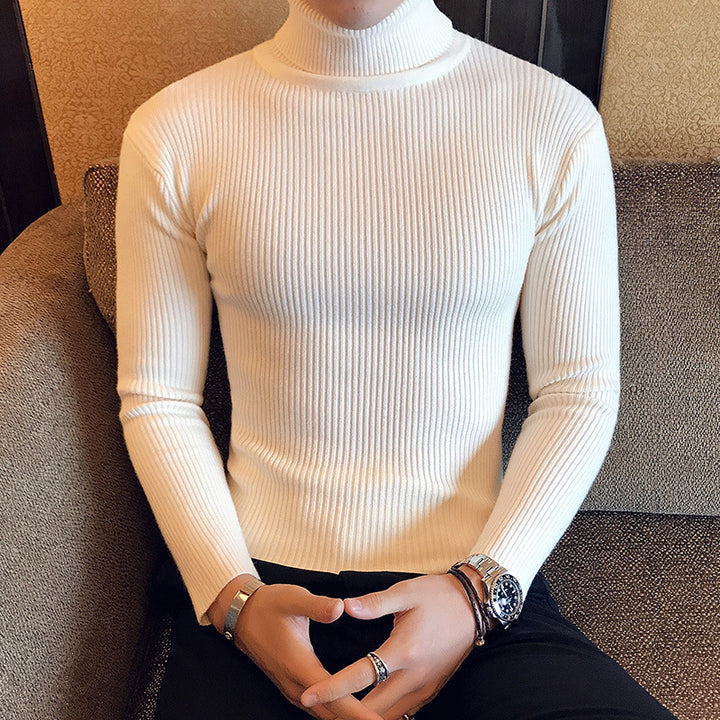 Herren Stehkragenpullover aus feinem Rippstrick Echoarchiv