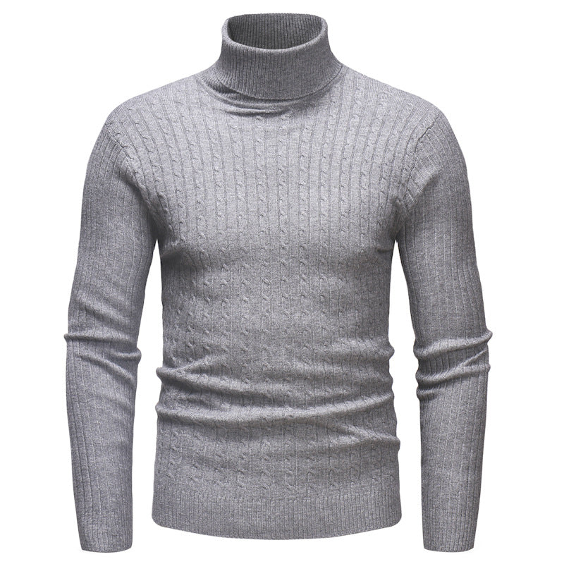 Herren Rollkragenpullover mit strukturiertem Zopfmuster Echoarchiv