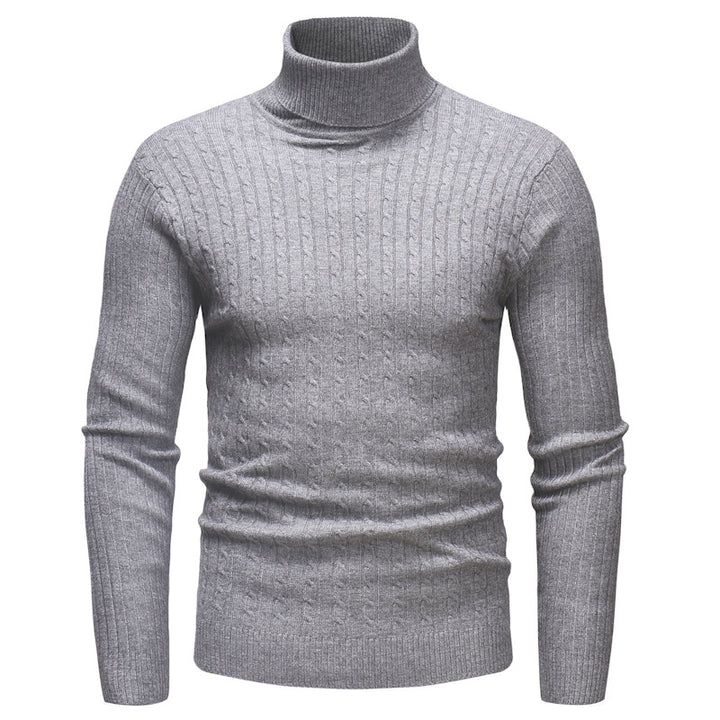 Herren Rollkragenpullover mit strukturiertem Zopfmuster Echoarchiv