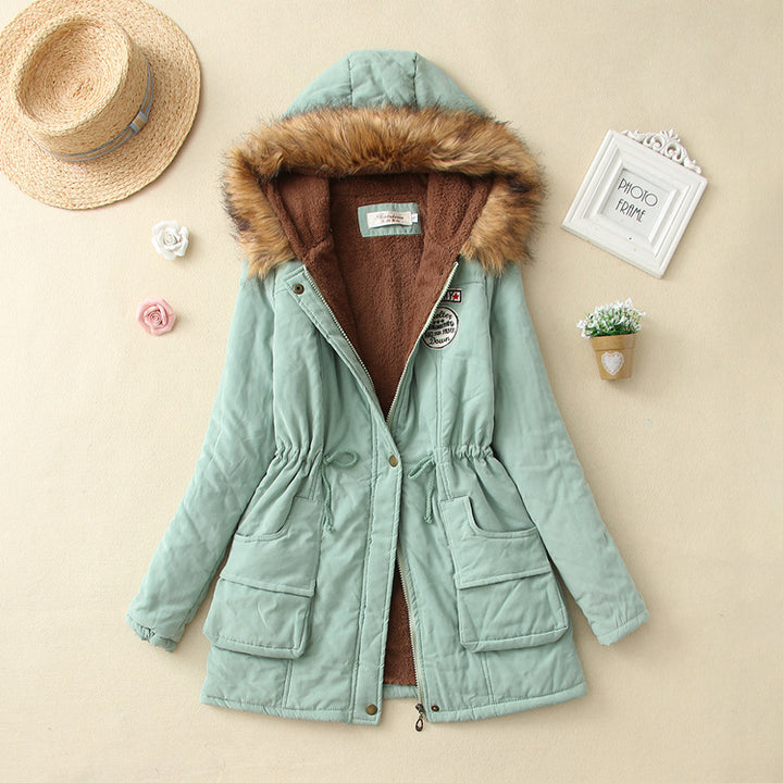 Damen Winterparka mit kuscheligem Teddyfutter, tailliertem Kordelzug und abnehmbarer Kapuze – Avérine