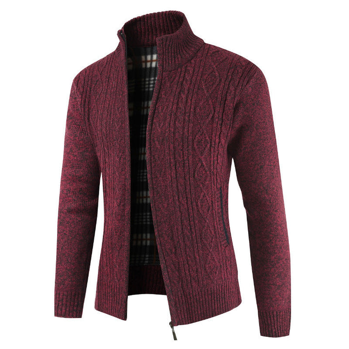Herren Strickjacke mit Reißverschluss und Stehkragen Echoarchiv