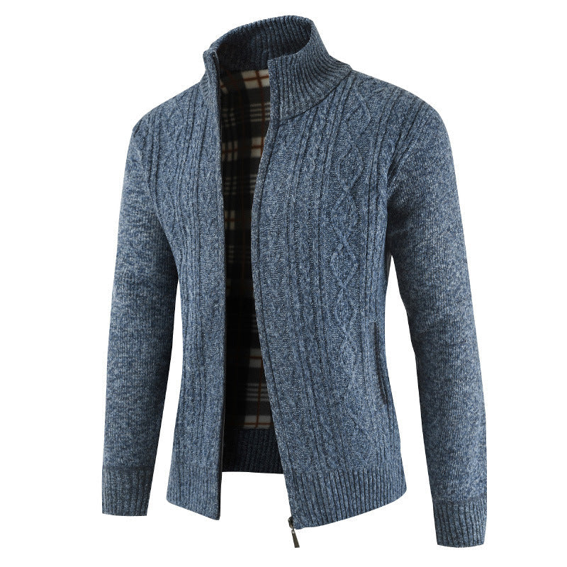 Herren Strickjacke mit Reißverschluss und Stehkragen Echoarchiv