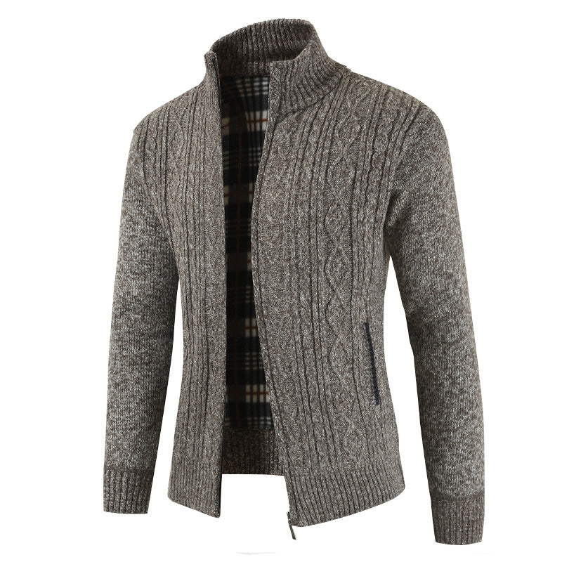 Herren Strickjacke mit Reißverschluss und Stehkragen Echoarchiv