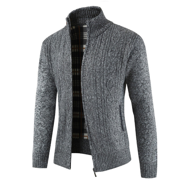 Herren Strickjacke mit Reißverschluss und Stehkragen Echoarchiv