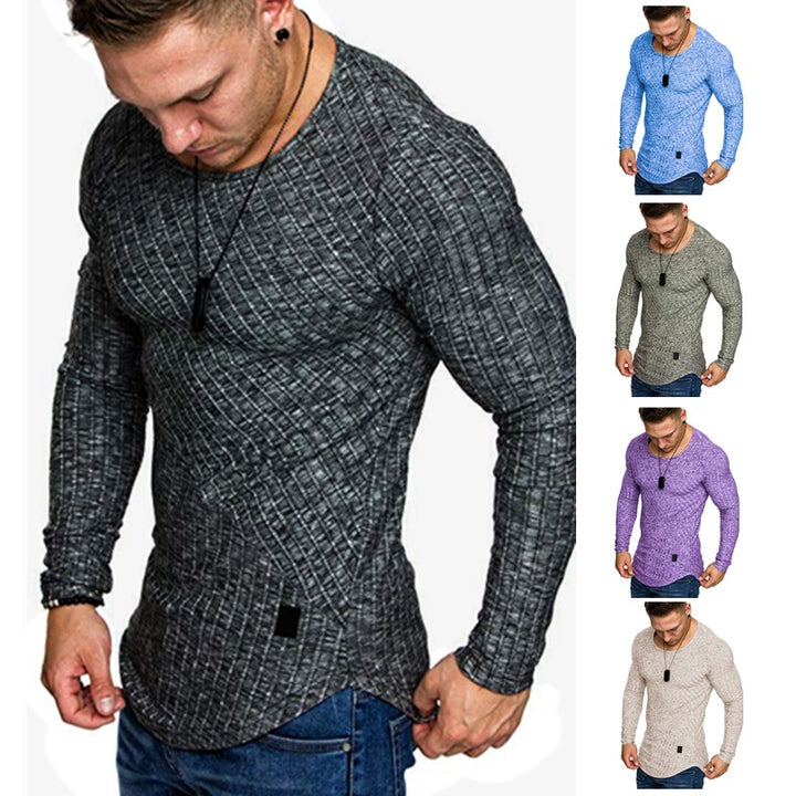 Herren Langarmshirt mit strukturiertem Design und körperbetonter Passform Echoarchiv