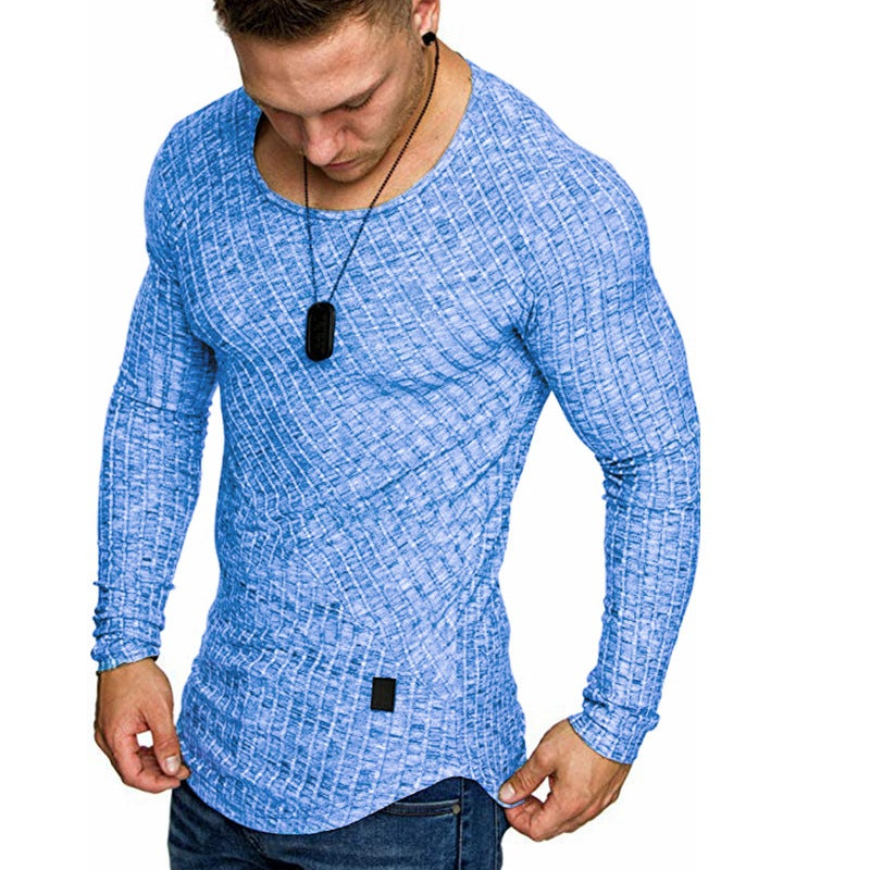Herren Langarmshirt mit strukturiertem Design und körperbetonter Passform Echoarchiv