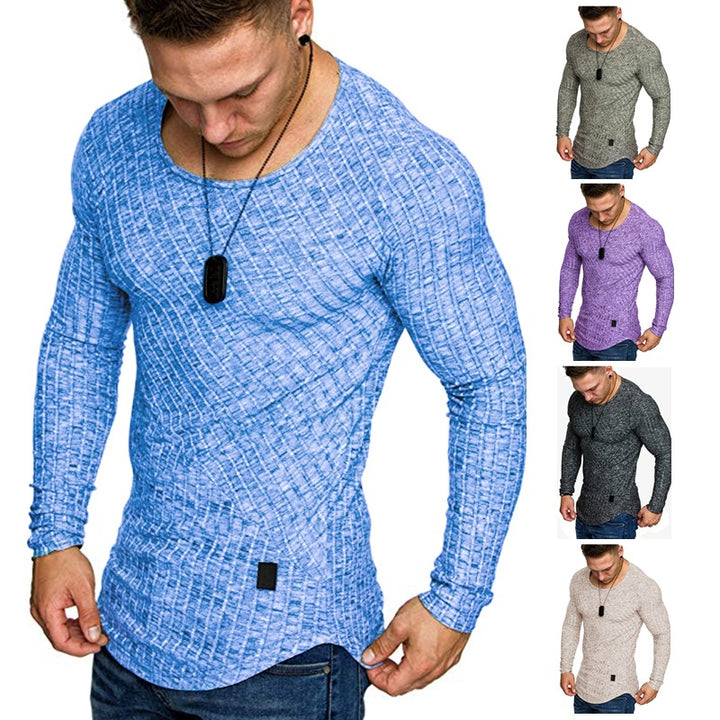 Herren Langarmshirt mit strukturiertem Design und körperbetonter Passform Echoarchiv