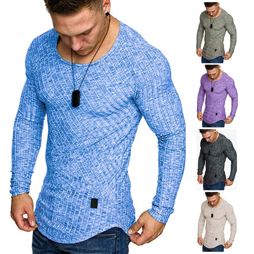 Herren Langarmshirt mit strukturiertem Design und körperbetonter Passform Echoarchiv