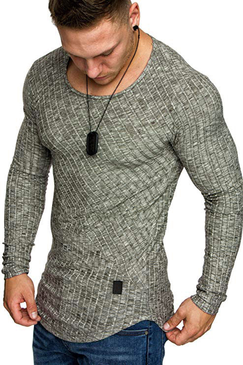 Herren Langarmshirt mit strukturiertem Design und körperbetonter Passform Echoarchiv