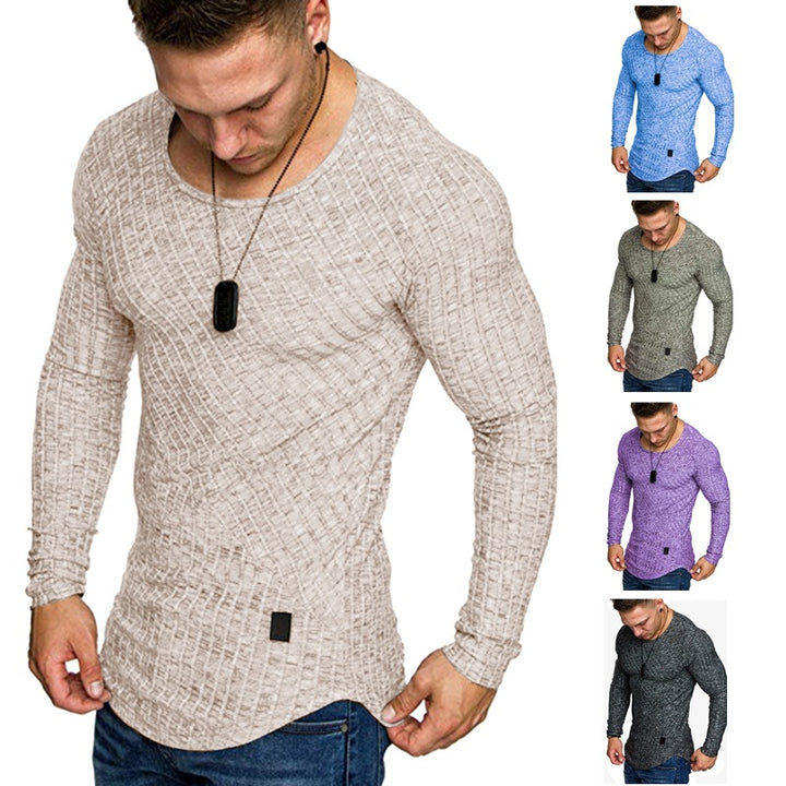 Herren Langarmshirt mit strukturiertem Design und körperbetonter Passform Echoarchiv