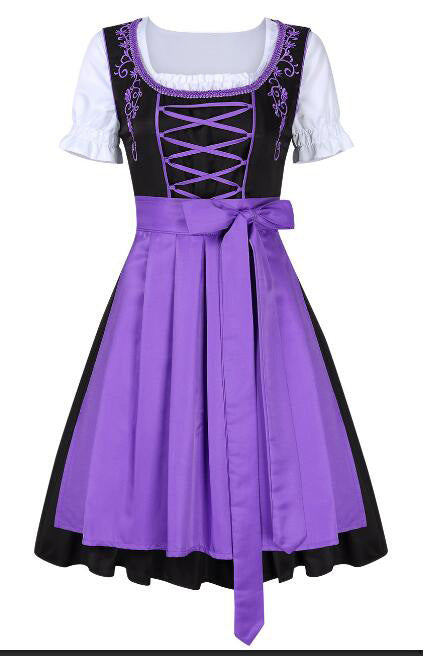 Damen  traditionelles Dirndl mit besticktem Mieder und geschnürter Vorderseite Echo Archiv