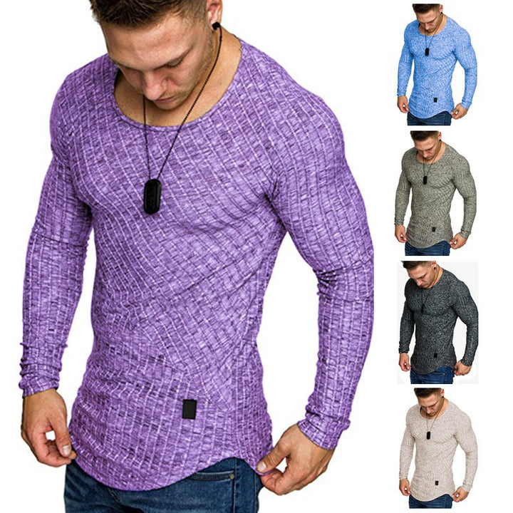 Herren Langarmshirt mit strukturiertem Design und körperbetonter Passform Echoarchiv