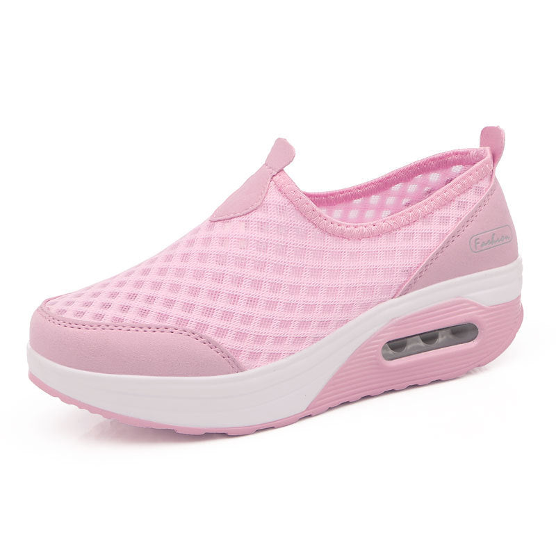 Damen nan komfortabler Schlupf-Keil-Sneaker mit luftgefedertem Plateau und atmungsaktivem Wabenmesh Echo Archiv