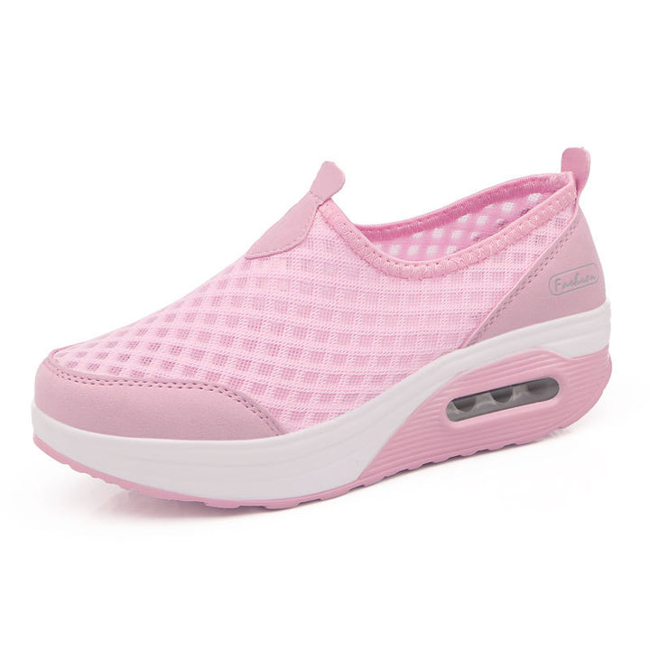 Damen nan komfortabler Schlupf-Keil-Sneaker mit luftgefedertem Plateau und atmungsaktivem Wabenmesh Echo Archiv