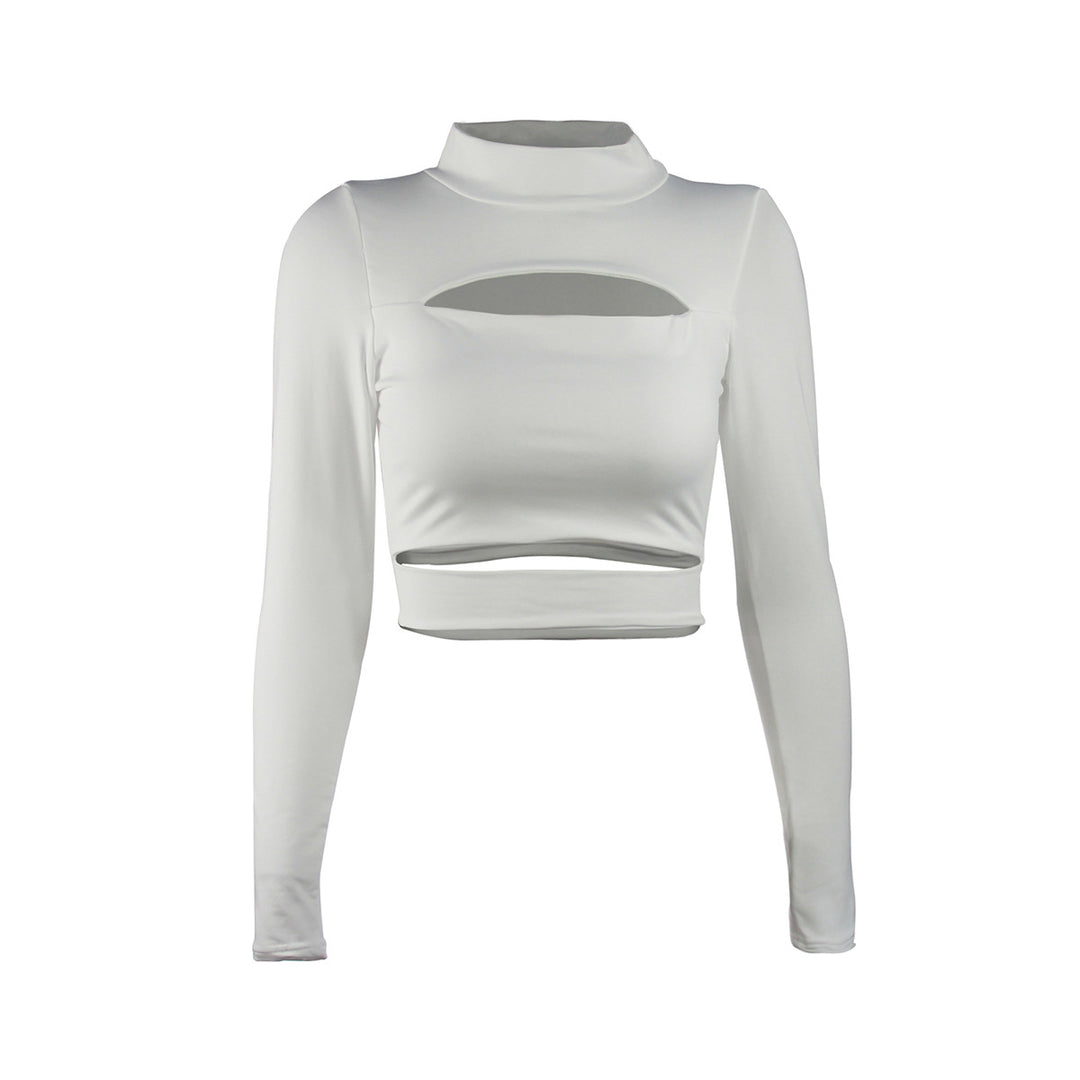 Damen Crop-Top mit Cut-Outs und hochgeschlossenem Design Echo Archiv