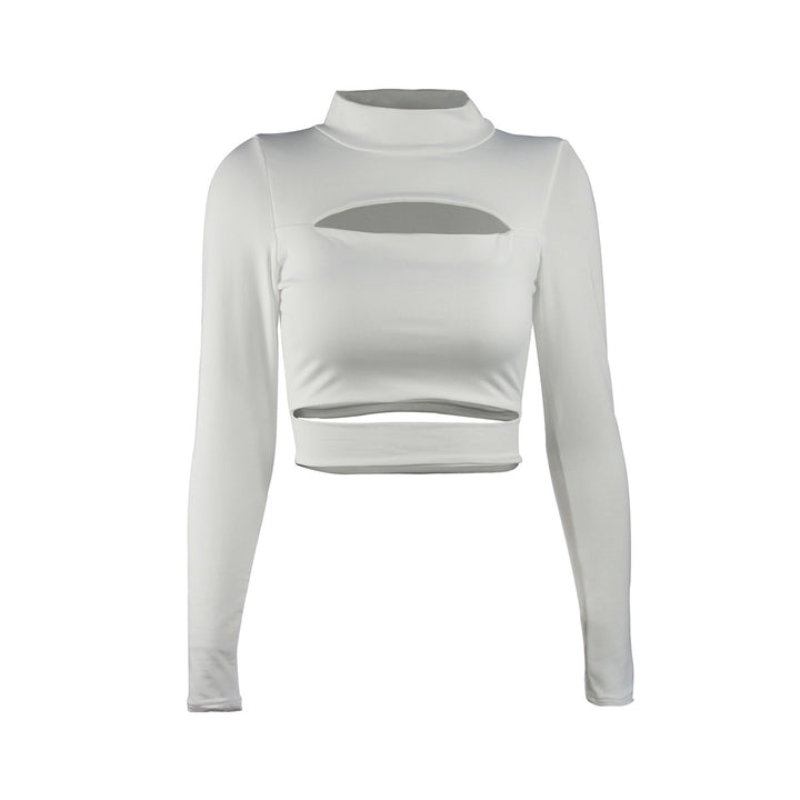 Damen Crop Top mit hochgeschlossenem Kragen und Cut-Outs Echo Archiv