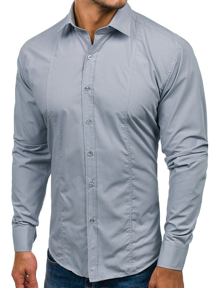 Herren elegantes Businesshemd mit feiner Struktur Echoarchiv