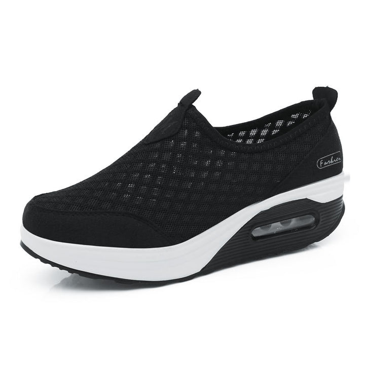 Damen nan komfortabler Schlupf-Keil-Sneaker mit luftgefedertem Plateau und atmungsaktivem Wabenmesh Echo Archiv