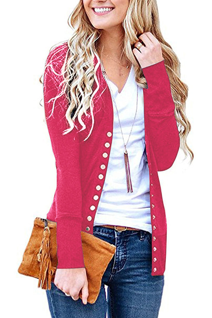 Damen nan Feinstrick-Cardigan mit dekorativen Metallknöpfen und schmaler Silhouette Echo Archiv