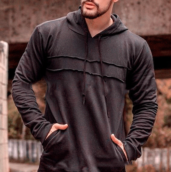 Herren Sportlicher Kapuzenpullover mit innovativem Design und praktischen Taschen Echoarchiv