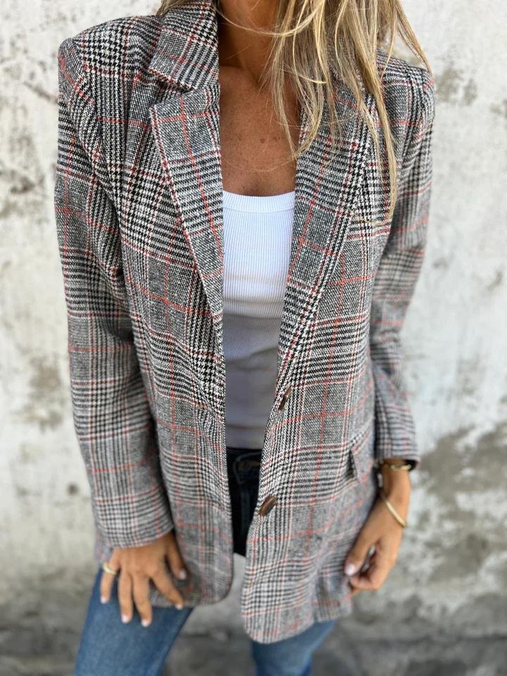 Echoarchiv | Stilvolle Damen Winter Kariert Blazer