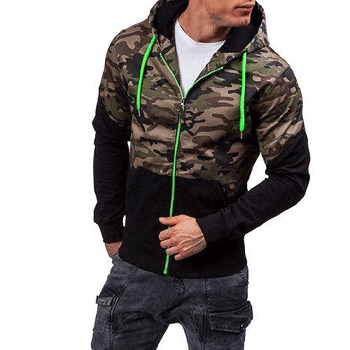 Herren modische Kapuzenjacke im modernen Camouflage-Design Echoarchiv