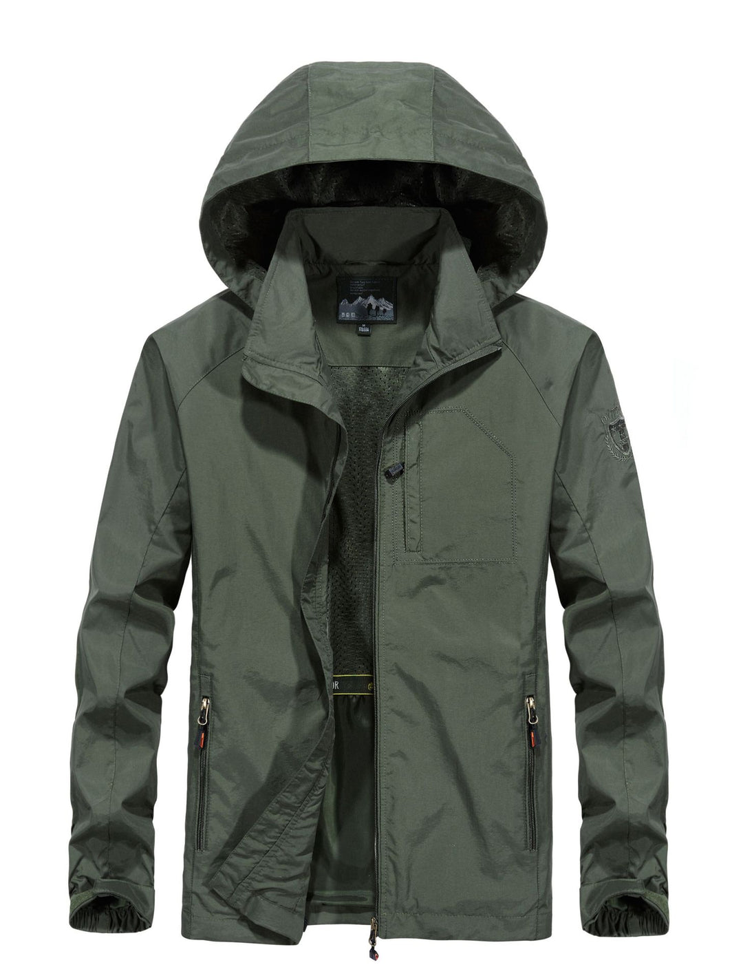Herren Leichte Allwetter-Fieldjacke mit Kapuze, Mesh‑Innenfutter und Reißverschlusstaschen Echoarchiv