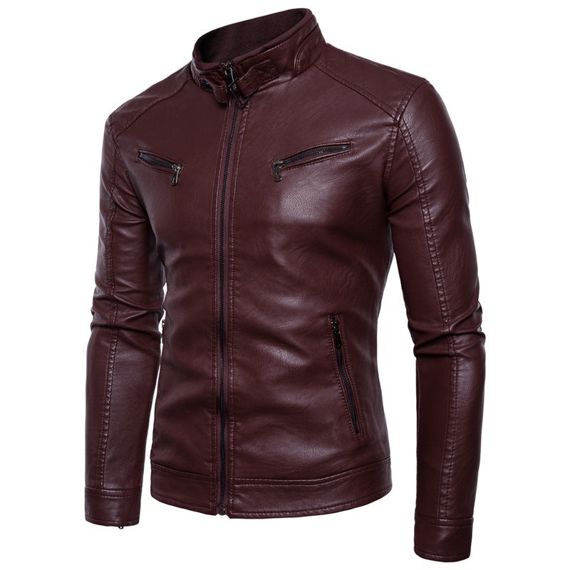 Herren Kunstleder Bikerjacke mit gesteppter Rückenpartie Echoarchiv