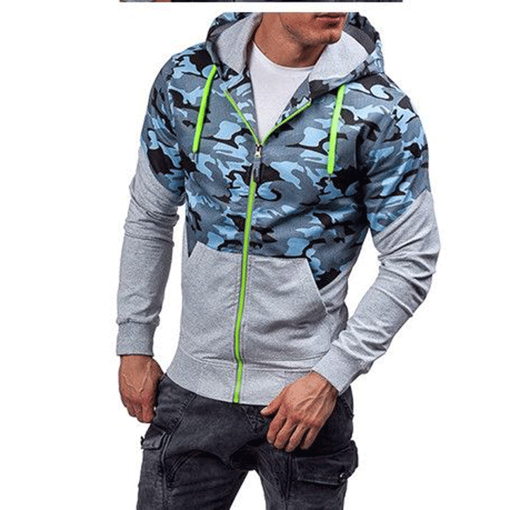 Herren modische Kapuzenjacke im modernen Camouflage-Design Echoarchiv