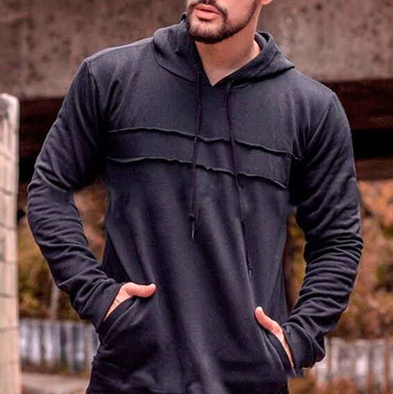 Herren Sportlicher Kapuzenpullover mit innovativem Design und praktischen Taschen Echoarchiv