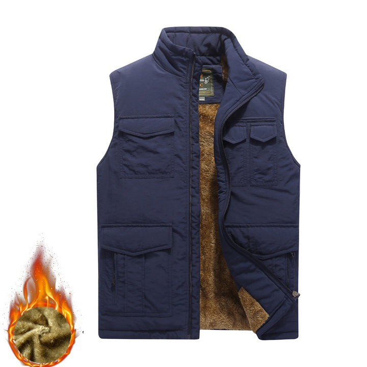 Herren Outdoor‑Utility‑Weste mit wärmendem Teddyplüschfutter und Mehrfachtaschen Echoarchiv