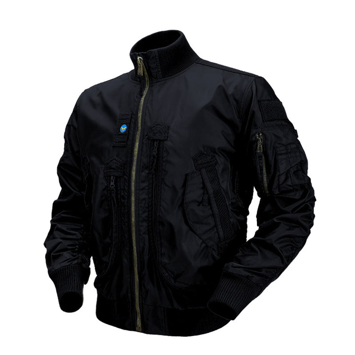 Herren Piloten-Bomberjacke mit Utility-Taschen und geripptem Stehkragen Echo Archiv