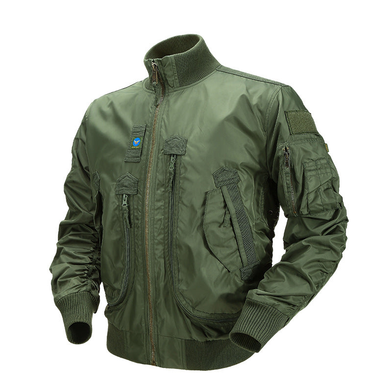 Herren Piloten-Bomberjacke mit Utility-Taschen und geripptem Stehkragen Echo Archiv