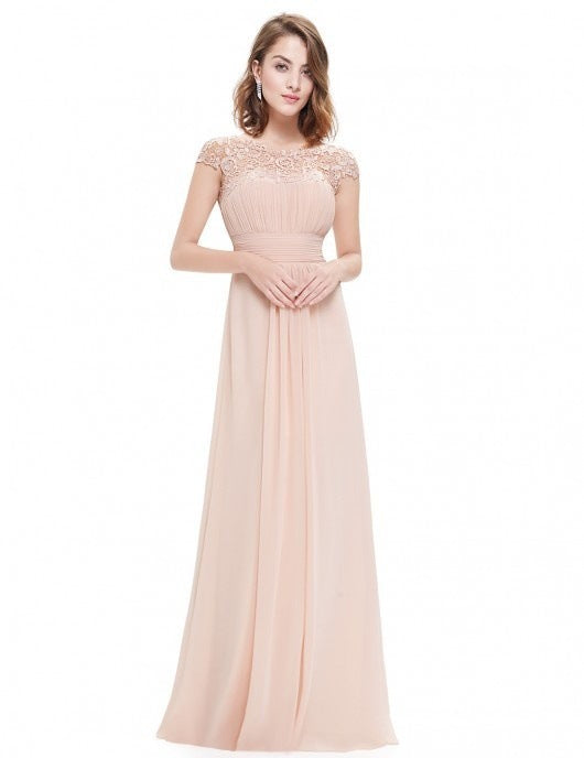 Damen Elegantes Maxikleid mit Spitzenoberteil und fließendem Rock Echoarchiv