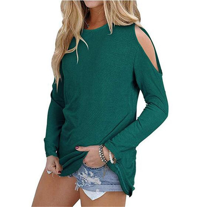 Damen Langarmshirt mit ausgeschnittenen Schultern und lässiger Tunika-Silhouette – Avérine