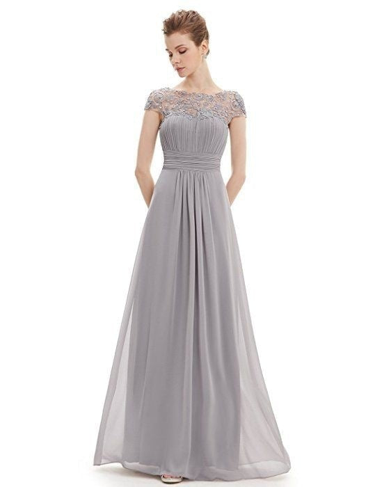 Damen Elegantes Maxikleid mit Spitzenoberteil und fließendem Rock Echoarchiv