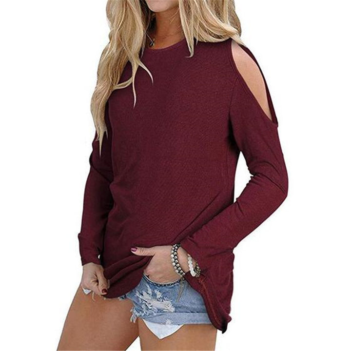 Damen Langarmshirt mit ausgeschnittenen Schultern und lässiger Tunika-Silhouette – Avérine