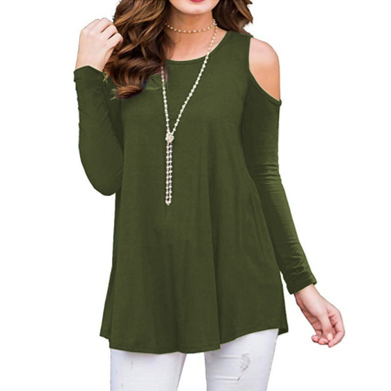 Damen Langarm-Tunika mit Cut-Out-Schultern aus Jersey Echoarchiv