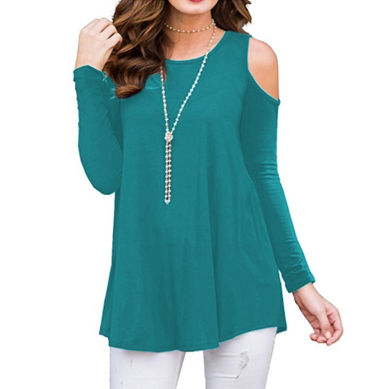 Damen Langarm-Tunika mit Cut-Out-Schultern aus Jersey Echoarchiv