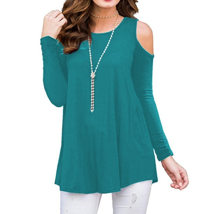 Damen Langarm-Tunika mit Cut-Out-Schultern aus Jersey Echoarchiv