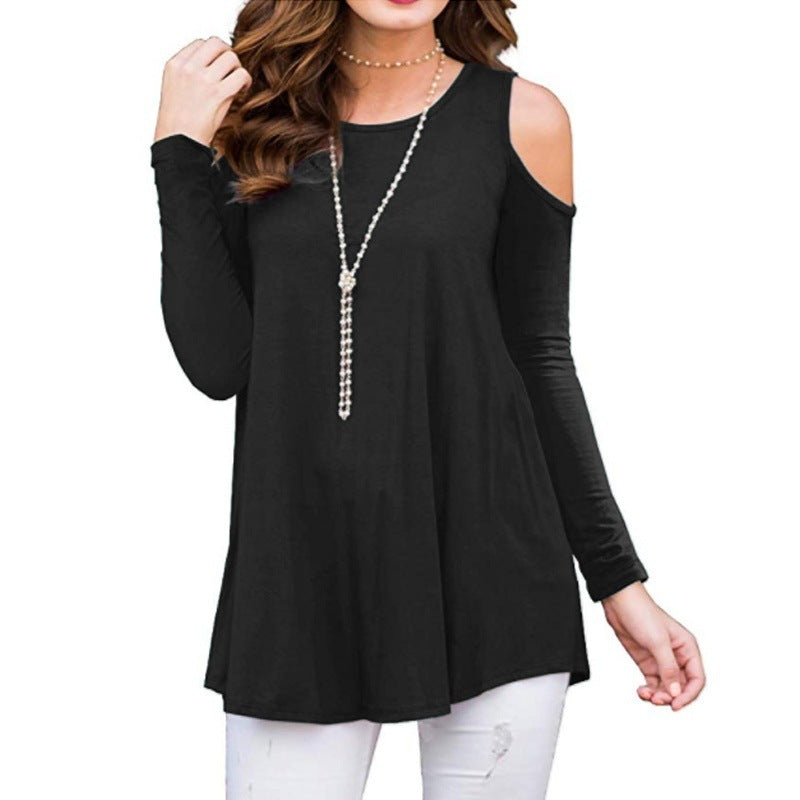 Damen Langarm-Tunika mit Cut-Out-Schultern aus Jersey Echoarchiv