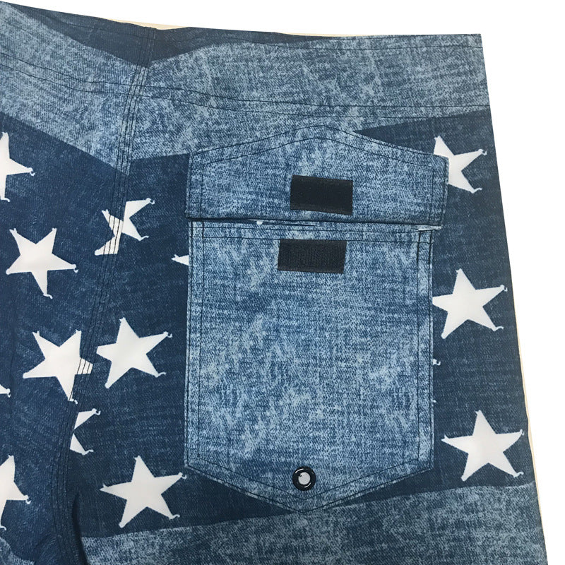 Herren Badeshorts mit modernem Sternen-Design und vielseitiger Funktionalität Echoarchiv