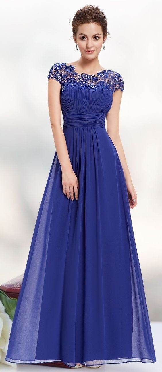Damen Elegantes Maxikleid mit Spitzenoberteil und fließendem Rock Echoarchiv