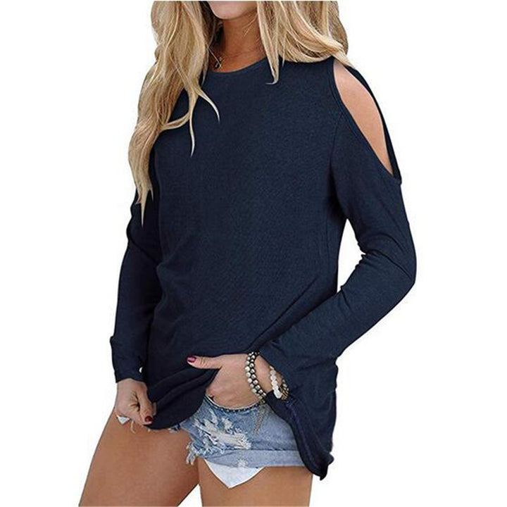 Damen Langarmshirt mit ausgeschnittenen Schultern und lässiger Tunika-Silhouette – Avérine