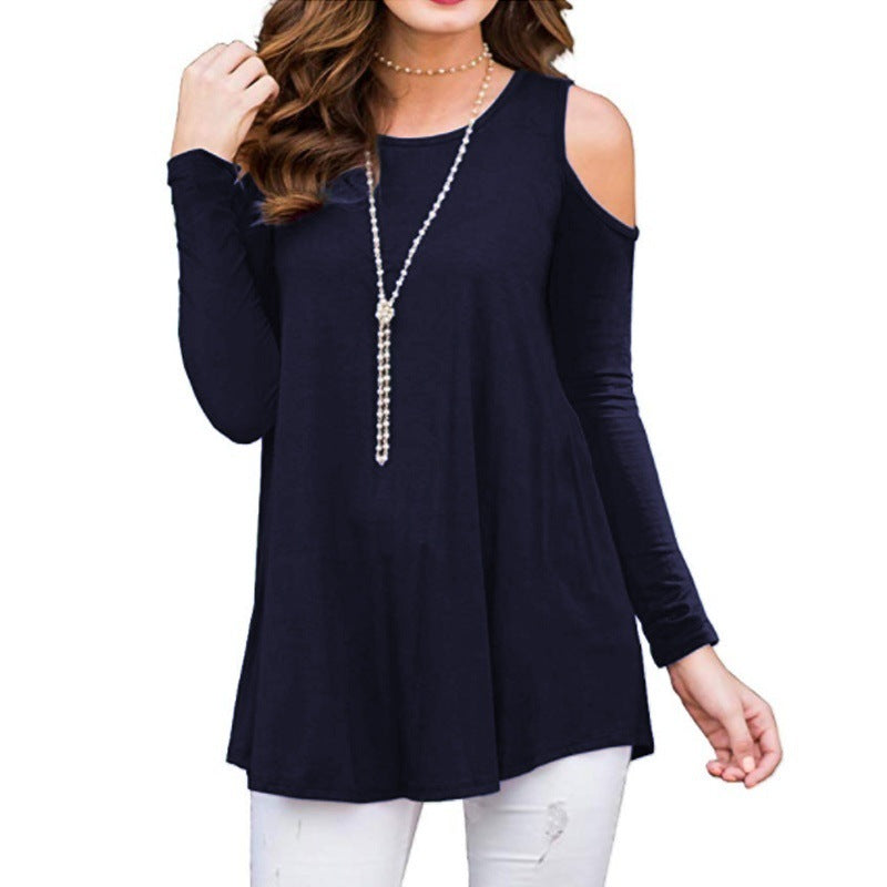 Damen Langarm-Tunika mit Cut-Out-Schultern aus Jersey Echoarchiv