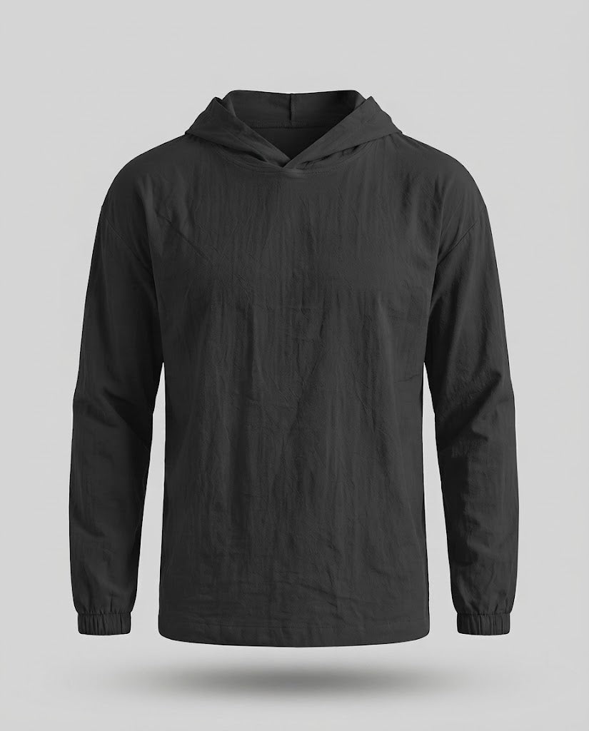 Herren Leichter Kapuzenpullover aus Crinkle‑Funktionsstoff mit elastischen Bündchen Echo Archiv