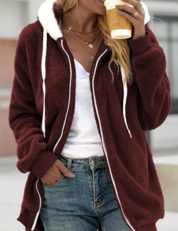 Extra warmer Teddy-Fleece Zip Hoodie – Auréline