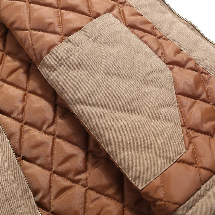 Herren Robust gefütterte Canvas-Arbeitweste mit Rautenstepp-Innenfutter und Brusttaschen – Marzano